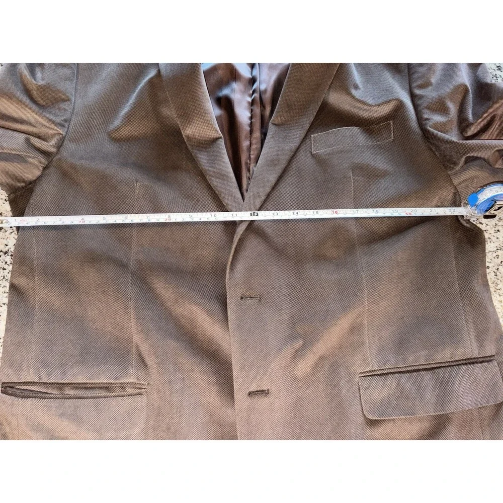 Vintage Calvin Klein Mens Brown Microfiber Soft Sport Coat Blazer Jacket 46L